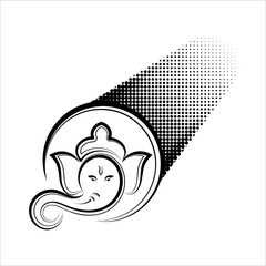 Ganesha The Lord Of Wisdom Calligraphic Style M_2302001