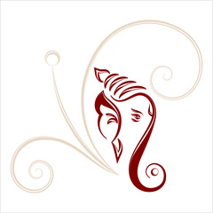 Ganesha The Lord Of Wisdom Calligraphic Style M_2302003