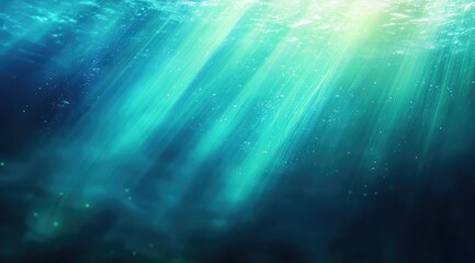 Underwater sunbeams, vibrant teal