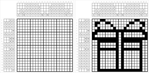 Gift Box Icon Nonogram Pixel Art M_2302001