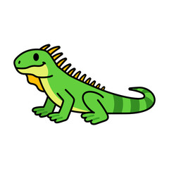 Cartoon Iguana Vector Illustration