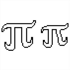 Pi Greek Letter Icon Pixel Art M_2302001