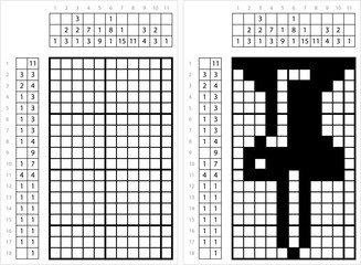 Push Pin Icon Nonogram Pixel Art M_2302001