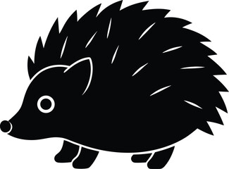 Hedgehog spiky mammal silhouette vector art illustration