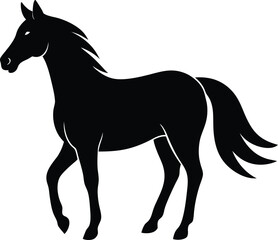 Horse farm animal silhouette vector art illustration