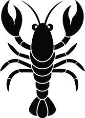 Lobster sea creature silhouette vector art illustration