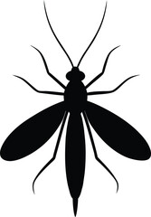 Mayfly flying insect silhouette vector art illustration