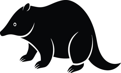 Mole underground animal silhouette vector art illustration