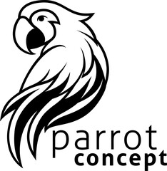 Parrot Bird Macaw Icon Mascot Concept Illustration