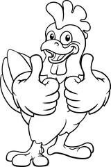 Chicken Cartoon Rooster Cockerel Bird Mascot