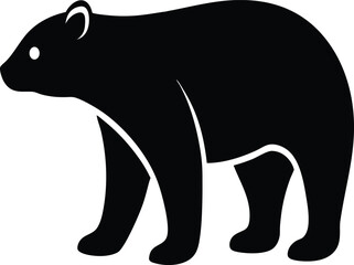 Obraz premium Polar bear arctic animal silhouette vector art illustration
