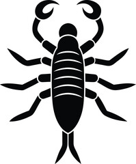 Pseudoscorpion tiny arachnid silhouette vector art illustration