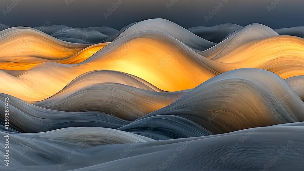 Poster abstract landscape of undulating forms
