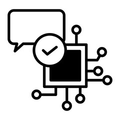 Icon showing AI natural language processing.