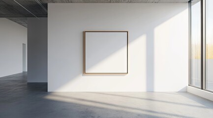 Empty room with blank canvas