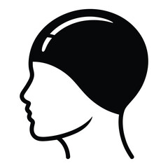 Swim Cap Icon, Vector, Illustration, Icon, Outline, Line Art, Silhouette, Logo, White Background.