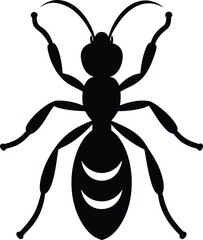 Velvet ant insect creature silhouette vector art illustration