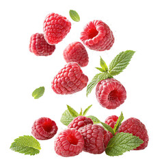 Vibrant Raspberries A Burst of Freshness for Food Photography  Design Isolated On Transparent Background