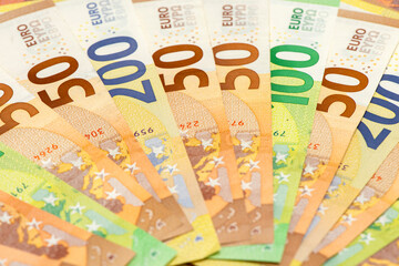 Eurowährung mit vielen Banknoten im Fächer