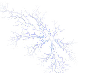 Dramatic lightning strike energy effect electricity isolated on transparent background