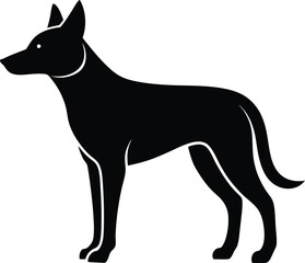Wild dog canine animal silhouette vector art illustration