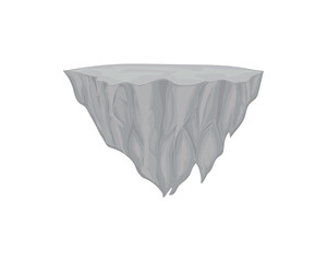 vector illustration design of a rock cliff that is floating
