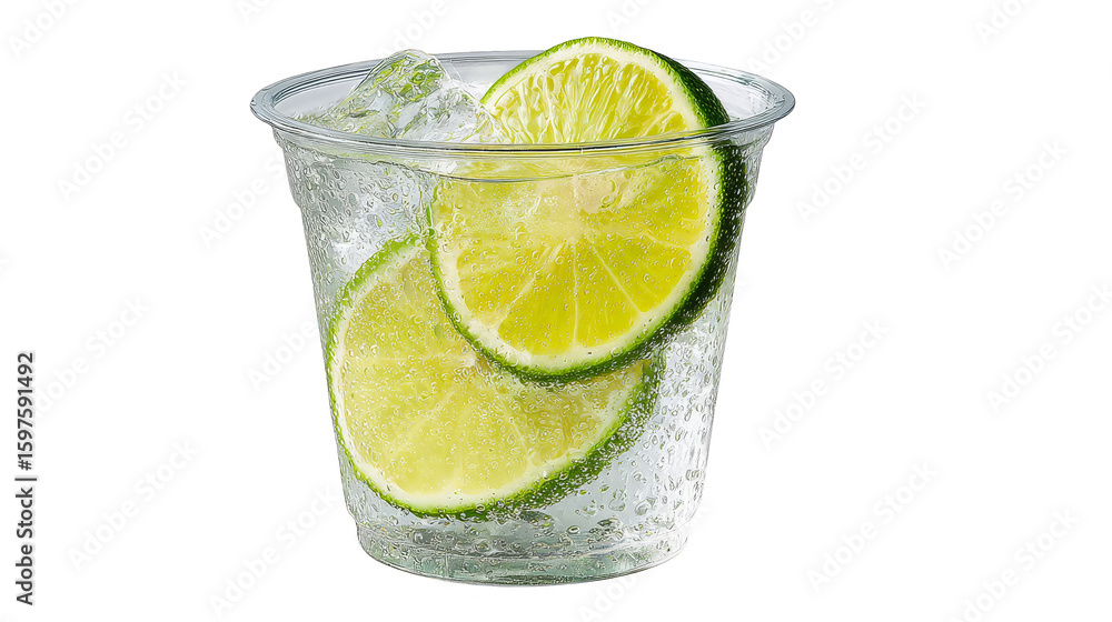Canvas Prints a glass of refreshing lime water, simple hydration with citrus twist refreshing.