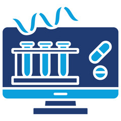 Proteomics Flat Blue Icon