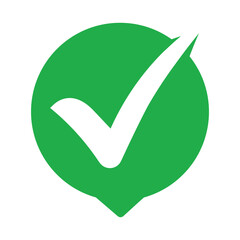Green check mark, isolated tick symbols, checklist signs, and an approval badge. Flat and modern checkmark design, vector illustration.