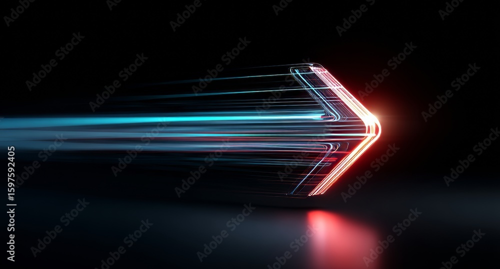 Aufkleber a dark setting provides the contrast for a dynamic red arrow to soar upwards, illuminated by an inte