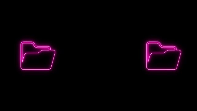 document transfer icon on black background. File sharing, cloud sync, and business communication systems. Folder to folders file transfer icon animation.