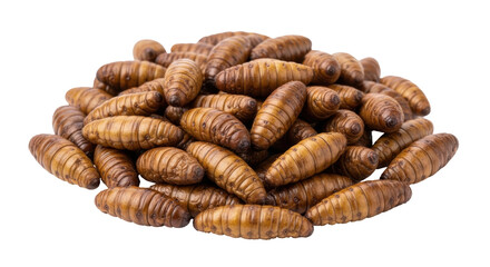 Isolated Pile of Silkworm Pupae
