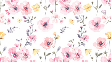 Floral bouquet made of colorful watercolor wildflowers and leaves illustration, isolated, copy space. Floral element for summer wedding stationery and greetings cards © Flower