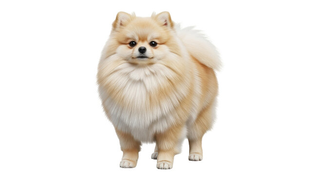 Isolated Pomeranian Dog standing on white background - Powered by Adobe
