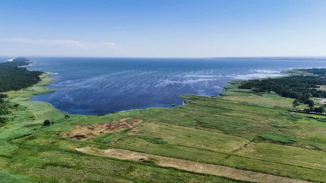 Aerial view on Puck bay.
