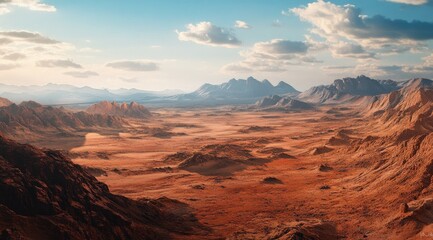 Fototapeta premium Vast desert landscape, mountains