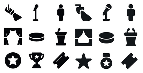 Obraz premium Music and sound solid icons set – filled, audio, entertainment symbols