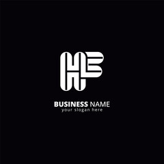 Fototapeta premium Abstract Letter HF FH Logo, Bold Monogram Design.