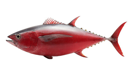 Fototapeta premium Captivating underwater photography, a stunning red fish with elegant white fins in the ocean's depths