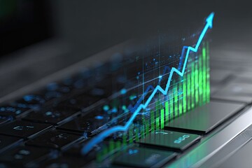 Growing graph over a laptop keyboard
