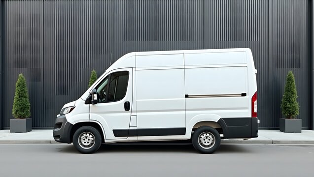 Blank Delivery Van for Vehicle Advertisement

