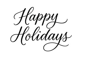 Happy holidays greeting card festive season celebration december wishes on transparent background