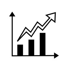 business graph with arrow up