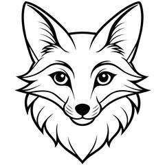 Obraz premium Fox SVG Logo Minimalist Black and White Vector Fox Head for Tattoo, Branding, Print, and Decor Editable SVG File
