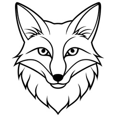 Fototapeta premium Fox SVG Logo Minimalist Black and White Vector Fox Head for Tattoo, Branding, Print, and Decor Editable SVG File