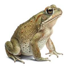 Fototapeta premium Detailed Illustration of a Plains Spadefoot Toad Amphibian Anatomy Reptile Art Nature CloseUp Isolated On Transparent Background