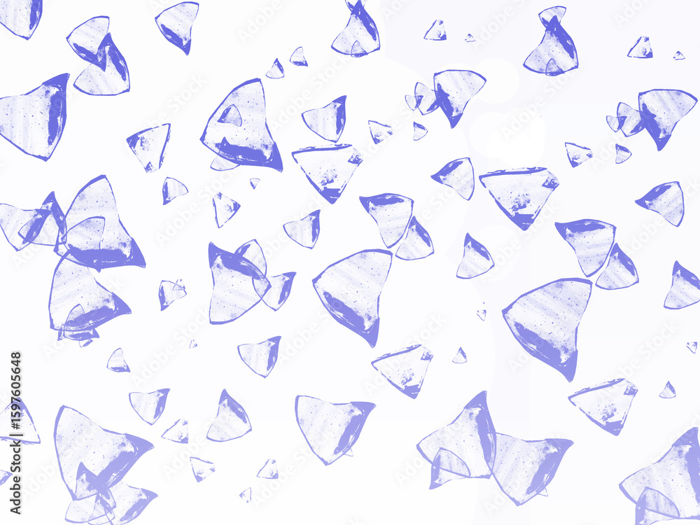 Poster abstract shapes in shades of blue, with a black swirl element, creating a dreamy, soft effect transp