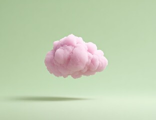 Soft pink cloud on a mint green background
