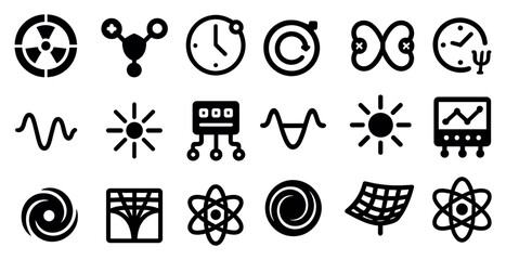 Technology and science icons set – outline, linear, digital and futuristic symbols