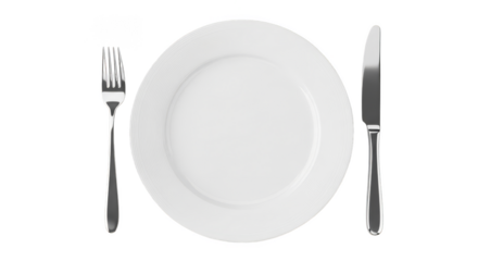 White Plate Fork Knife Table Setting